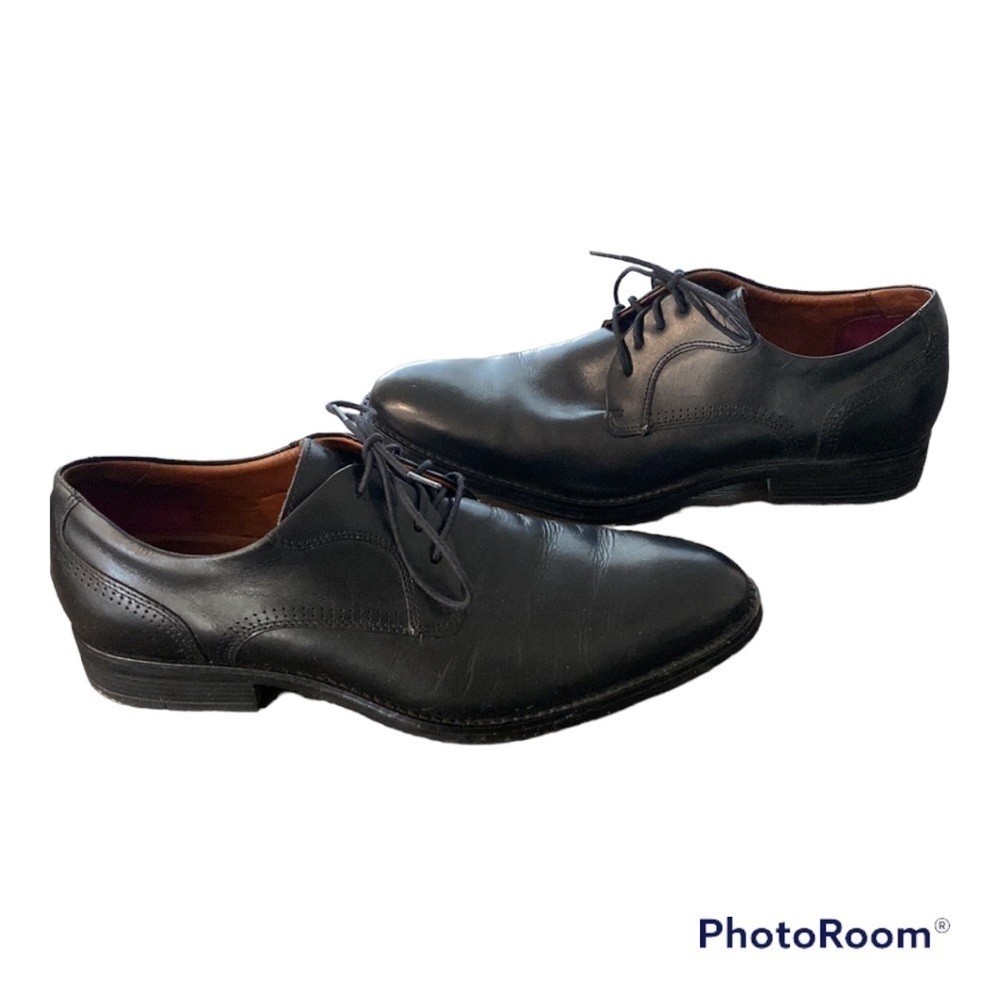 Johnston & Murphy Mens Meade Cap Toe Black Dress Shoe | 9 1/2